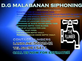 D.g Malabanan Siphoning Excavation Services 09282814375